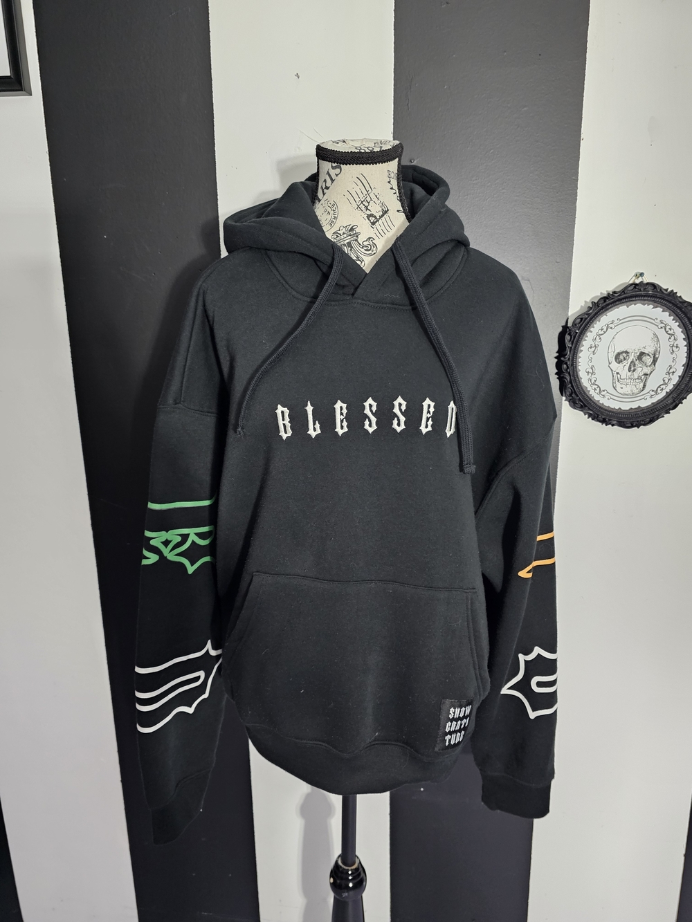"Blessed" Graphic Hoodie with Color Accents